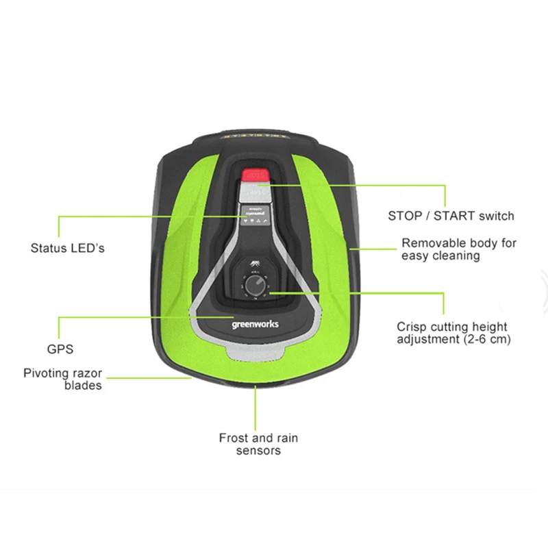 Интеллектуальная Электрическая косилка Greenworks Optimow 10/15 с gps всенаправленным