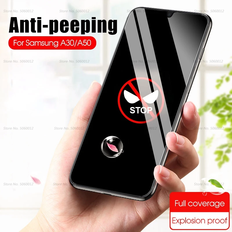 Анти-шпион закаленное Стекло для samsung A30 A50 A40 A70 A10 A20 A60 A80 для Galaxy M10 M20 M30 защиты Защитное стекло для сохранения личной информации защитное стекло
