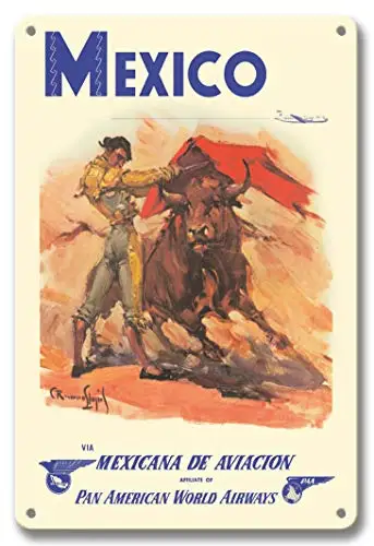 

Mexico Bull Fighter Metal Tin Sign Retor Wall Decor Tin Sign 8x12 Inch