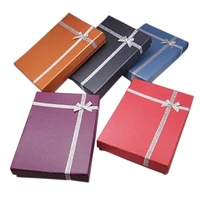 6pcslot 18x13x3 3cm rectangle jewelry cardboard boxes for nacklacesrings and earrings christmas xmas gift package with bowknot