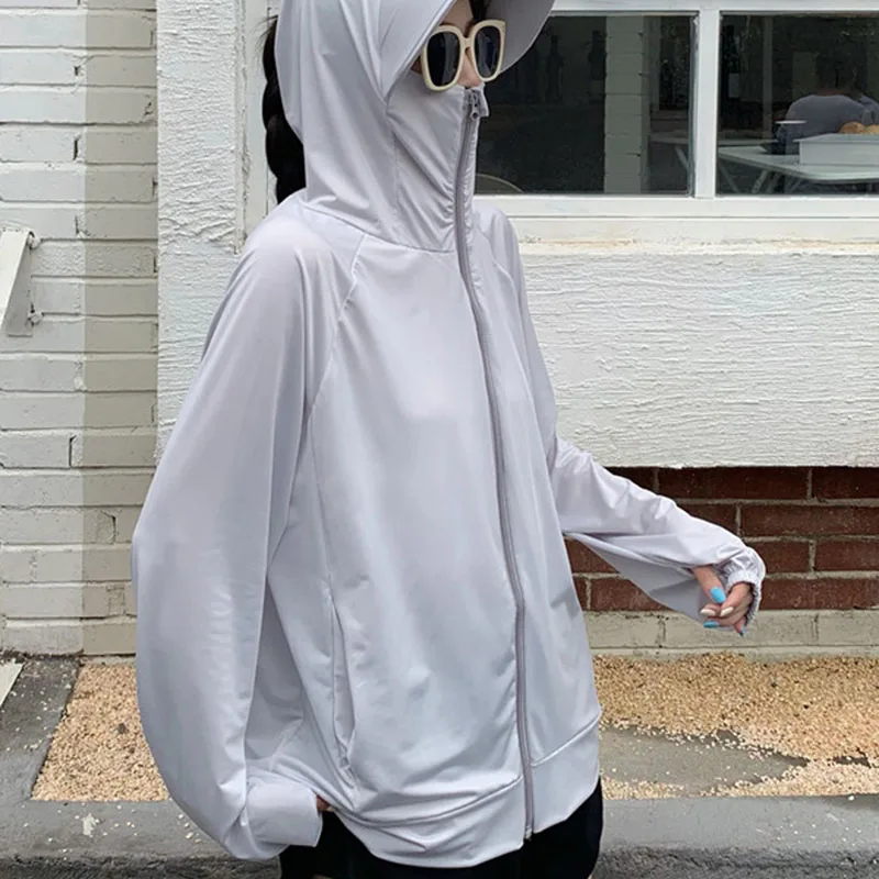 

Толстовка Женская с длинным рукавом, Быстросохнущий пиджак с защитой от солнца и ультрафиолета, тонкая одежда с капюшоном, модная пляжная о...