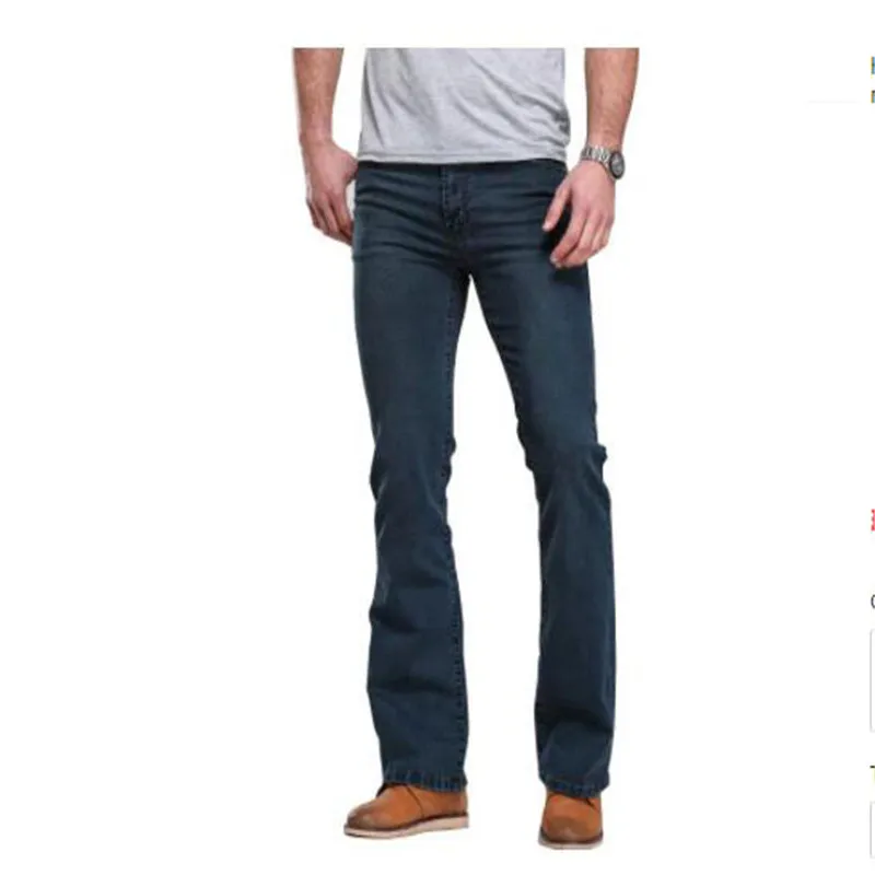 Hombre Boot Cut Jeans pantalones ligeramente evasé Slim Blue negro diseньador clásico ropa de ocio Denim Stretch