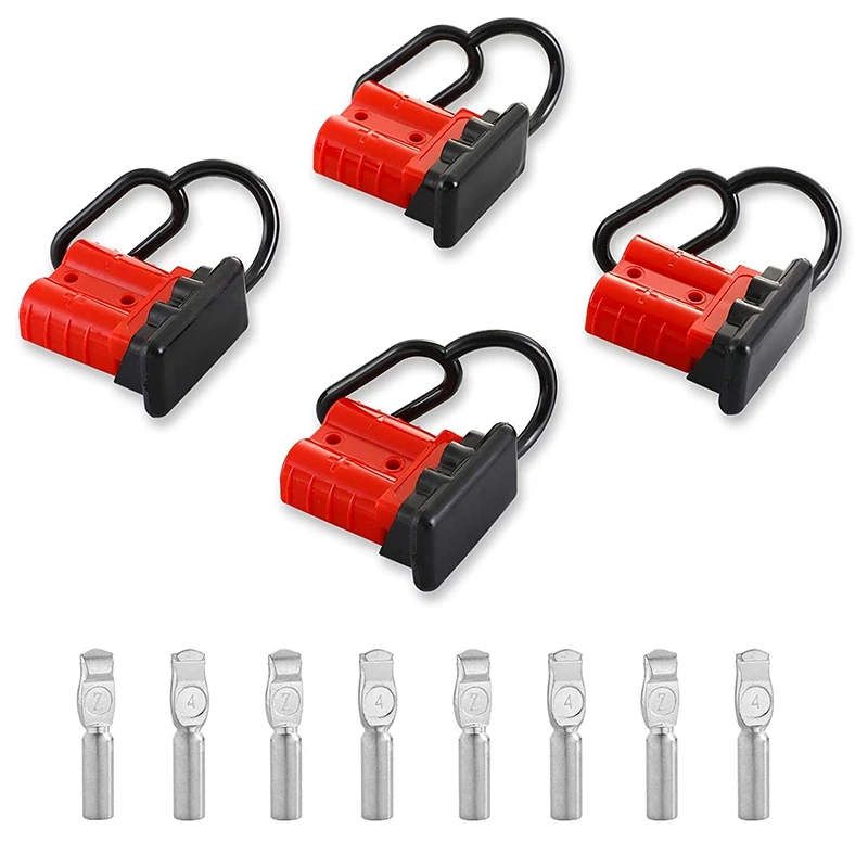 

Hot 4 Pcs 6-8 Gauge 50A Battery Quick Connect/Disconnect, Jumper Cable Plug Connector Kit for Towing Systems