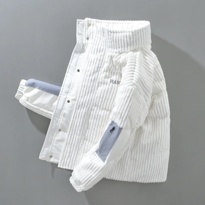 Мужская вельветовая куртка с воротником-стойкой и вышивкой