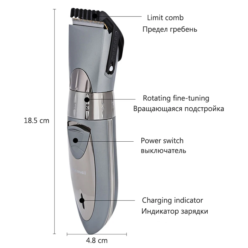 Беспроводная Машинка для стрижки волос Kemei электрическая Водонепроницаемая
