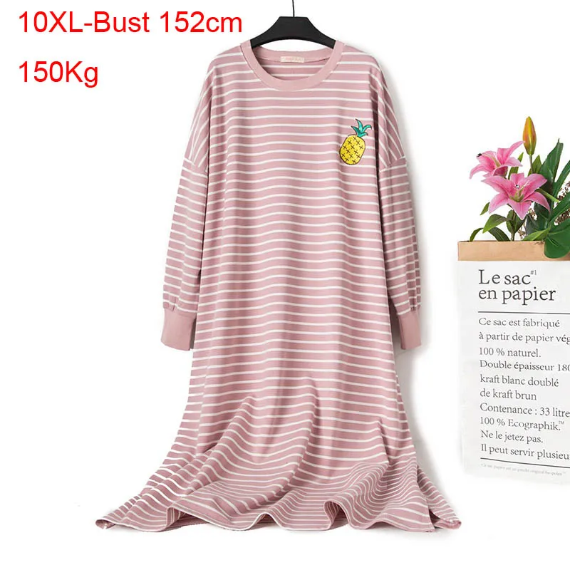 10XL 150 кг размера плюс хлопок Детское Белье для сна женщин бюст см с длинным