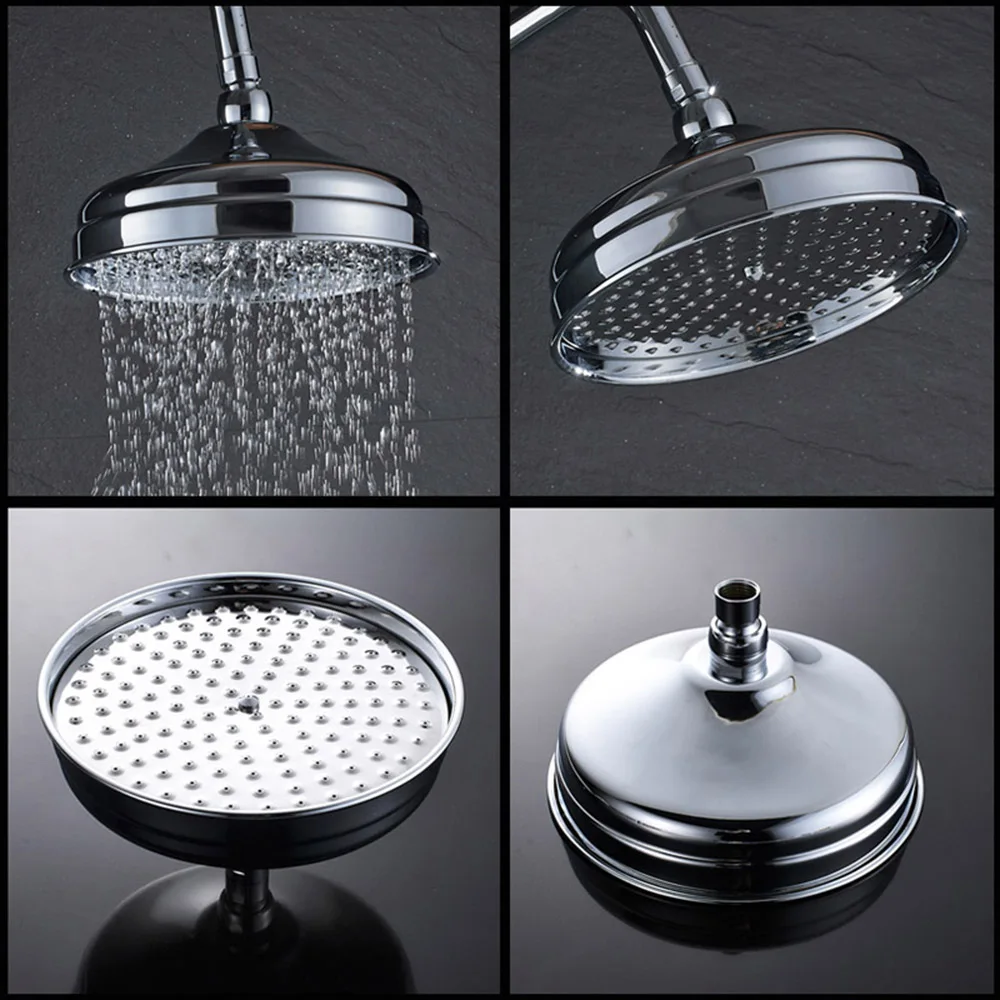 POIQIHY Brass Golden Rainfall Shower Head Faucet Bathroom Replace Rain Showerhead Antique Accessory |
