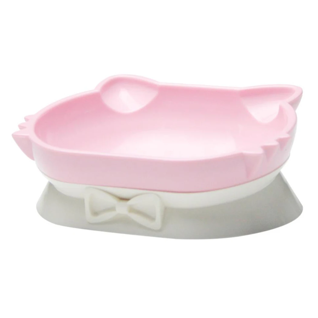 Красный Creative 2 In 1 Pet Food Bowls Multifunction Creative Cat Face Decor Pet Water Food Bowl For Cat Dog Pet Feeding Supplies - Цвет: Красный