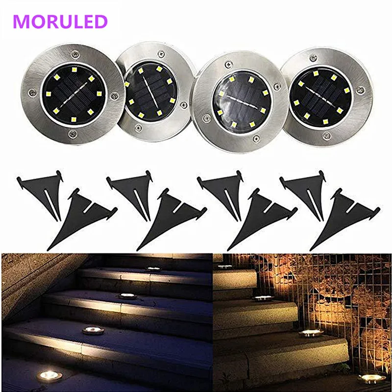 

Solar Powered Ground Light Waterproof Garden Pathway Deck Lights With 4/8/10/16/20 LEDs Solar Lamp for Home Yard Driveway Lawn