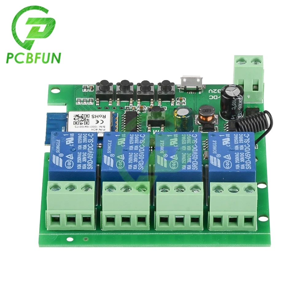 USB 5V DC7-32V 1CH 2CH 4CH RF WI-FI дистанционного Управление релейный коммутационный модуль 12V