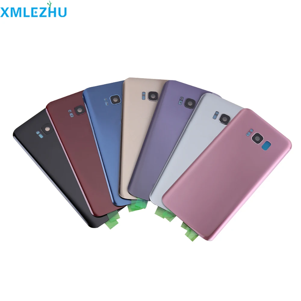 10 шт. чехол на заднюю батарейку для samsung Galaxy S8 G950 S8+ S8Plus G955 Задняя стеклянная крышка корпуса+ стеклянная рамка для объектива камеры