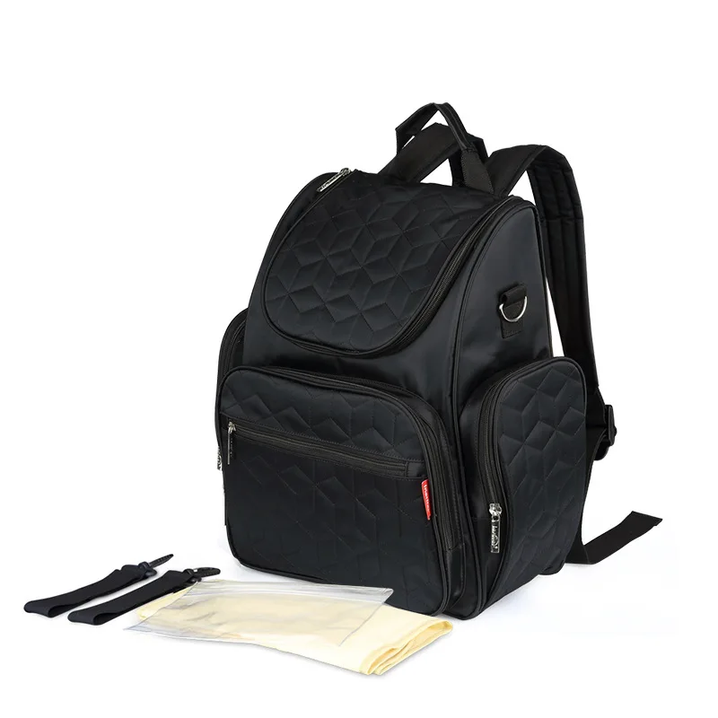 

Solid Color Nylon Waterproof Fashion Shoulders Mommy Bag Mother and Baby Multifunctional Large Capacity Convenient Diaper Bags