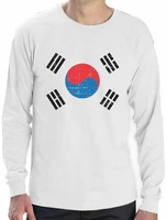 south korea flag vintage style retro long sleeve men t shirt gift idea casual 100 cotton four seasons men clothing