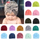BalleenShiny детские шапки для мальчиков и девочек младенцев весна-лето Мягкая трикотажная индийская шапка с бантом детская шапочка головные аксессуары
