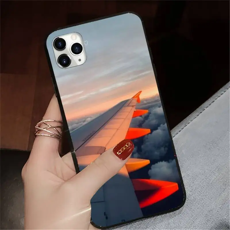 

Aircraft Airplane fly travel cloud Phone Cases for iPhone 11 12 pro XS MAX 8 7 6 6S Plus X 5S SE 2020 XR