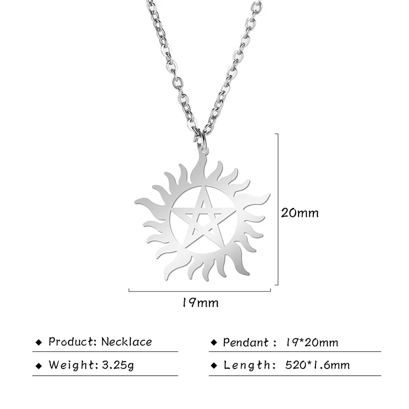 

Unift Vintage Punk Stainless Steel Gear Pendant Unisex Necklaces Supernatural Pentagram Amulet Wicca Witchcraft Jewelry Gifts