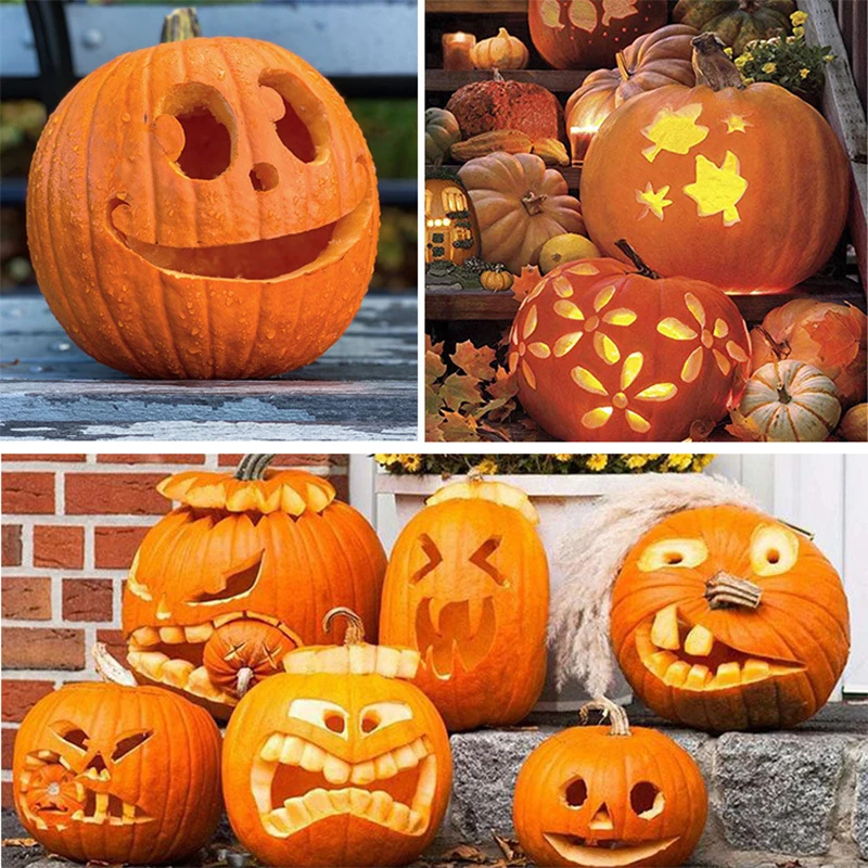 

12 Pc Carving Tools Kit Vegetable Fruit Chisel Kitchen Cutting Peeler Slicer Safe Hallowmas Pumpkin knives Tool Suit