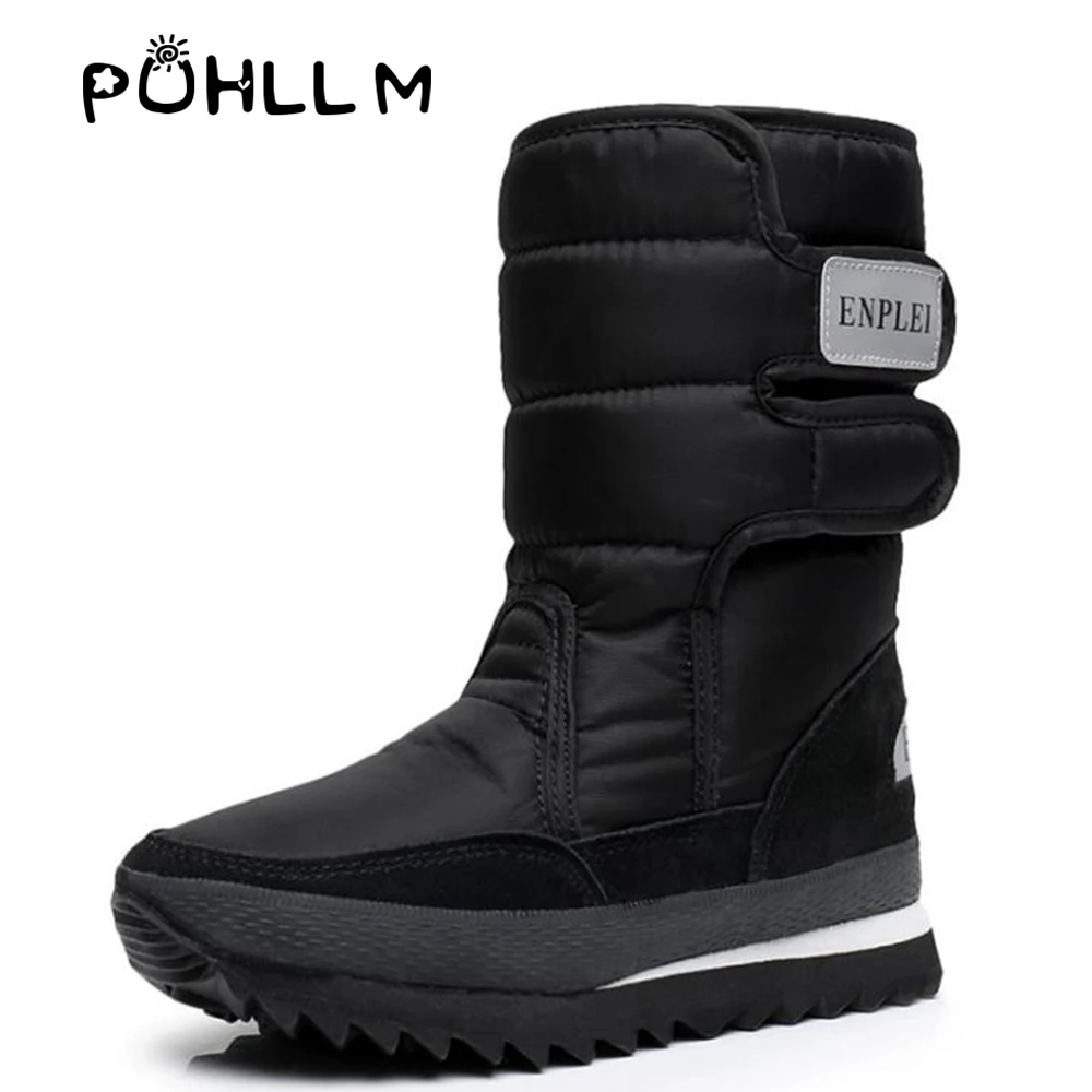 Осенне зимние женские ботинки из бархата для русской зимы Водонепроницаемая