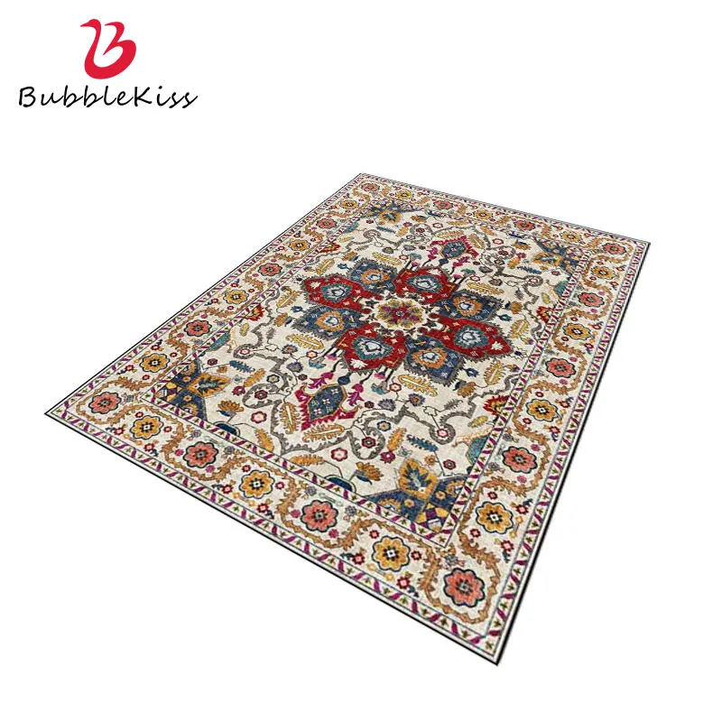 

Bubble Kiss Retro Printed Carpets For Living Room Ethnic Style Flower Bedroom Soft Entrance Door Floor Mat Home Decor Area Rugs