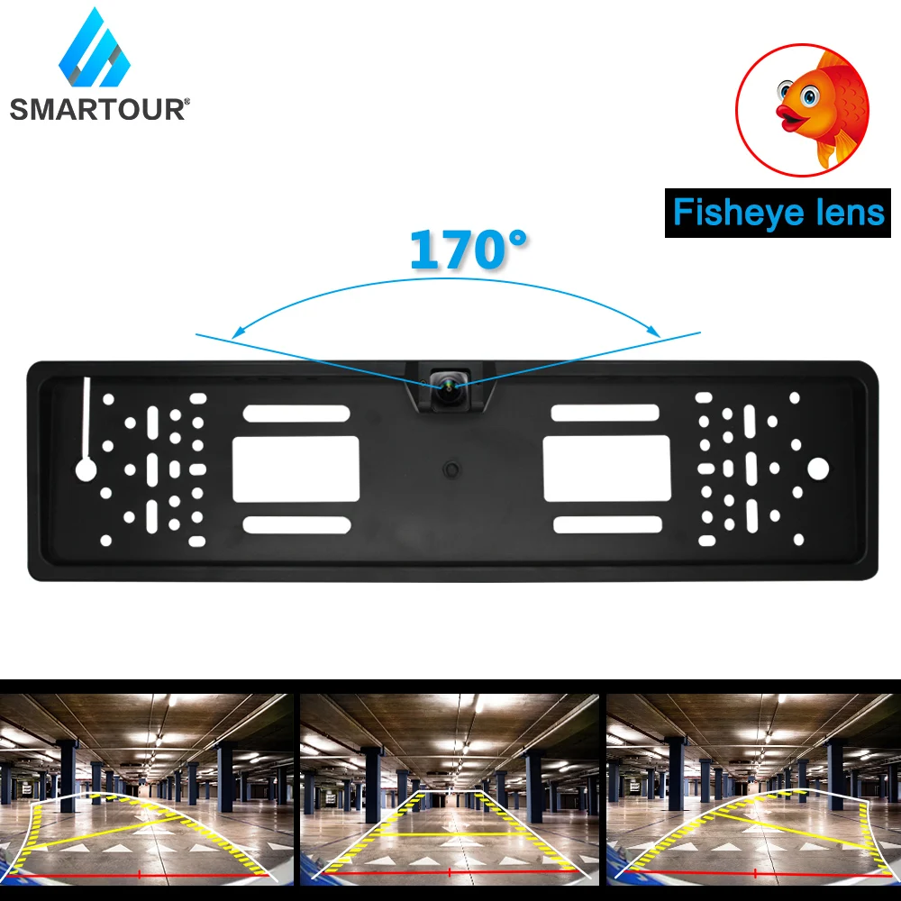 Объектив рыбий глаз Европейская Рамка номерного знака Автомобильная камера