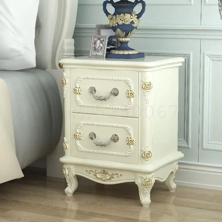 Европейский пасторальный однотонный деревянный белый ящик простой прикроватный