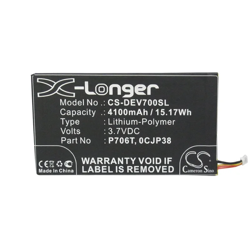

CameronSino for DELL Venue 7 3740 Venue 8 3830 3840 T02D 3830 0CJP38 0DHM0J 0YMXOW P706T battery