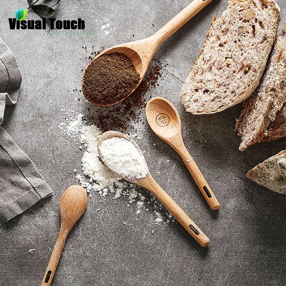 Набор ложек для выпечки из дерева бука кофейного цвета 1/4tsp 1/2tsp 1tsp 1TBS|measuring