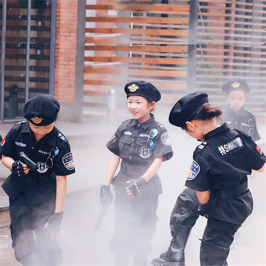 Детские костюмы для косплея мальчиков униформа полицейского военная спецназ