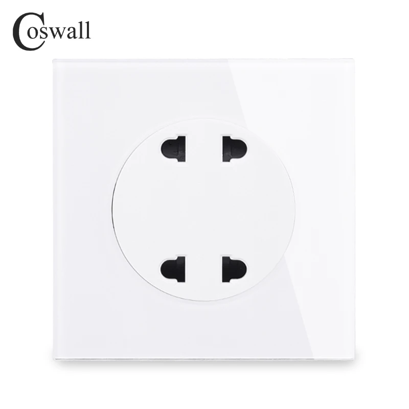 Стеклянная панель Coswall двойная универсальная настенная розетка с 2 отверстиями 10
