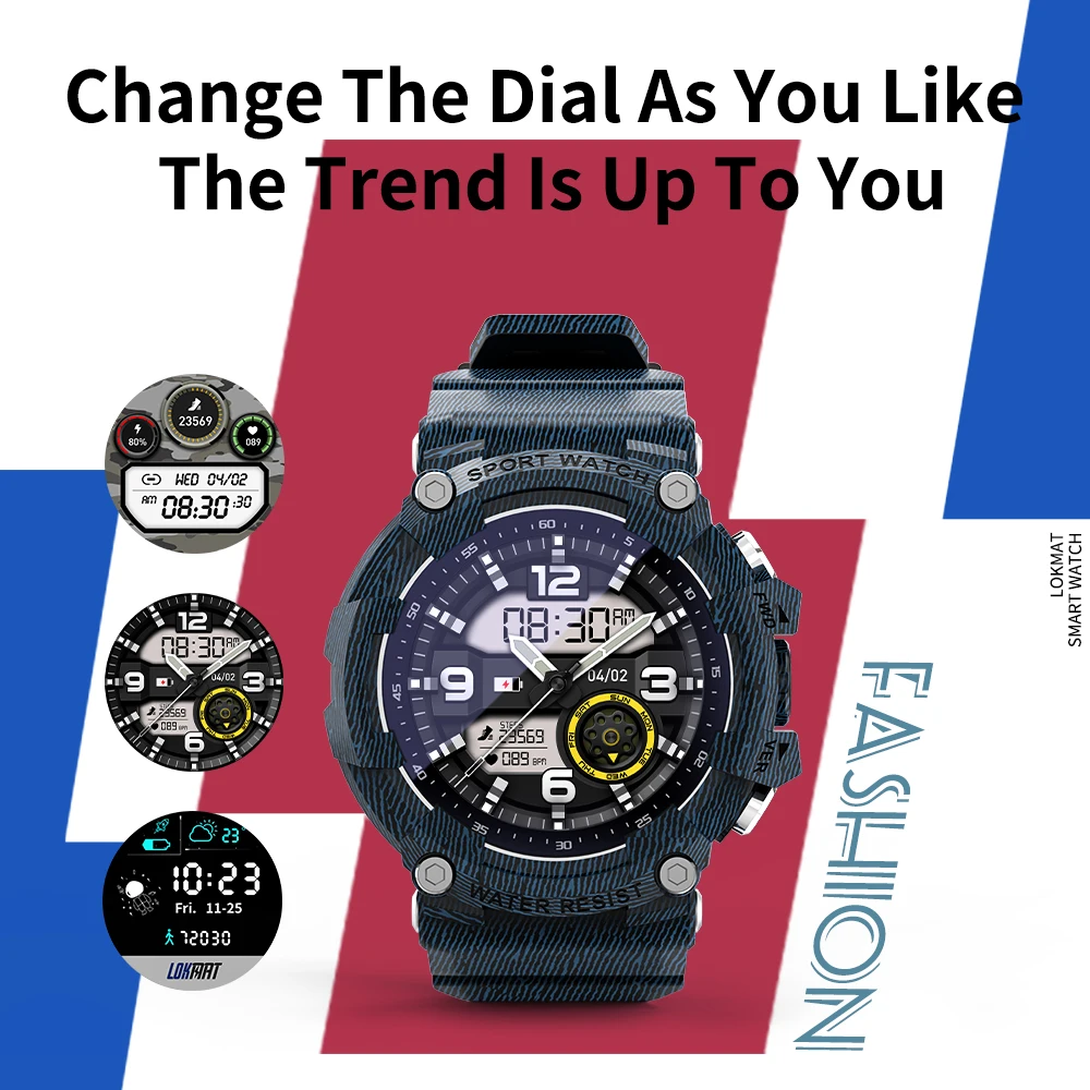 2021 LOKMAT ATTACK 2 Smart Watch Fitness Tracker Sports Bluetooth IP68 Waterproof Watches Heart Rate for Android IOS | Электроника