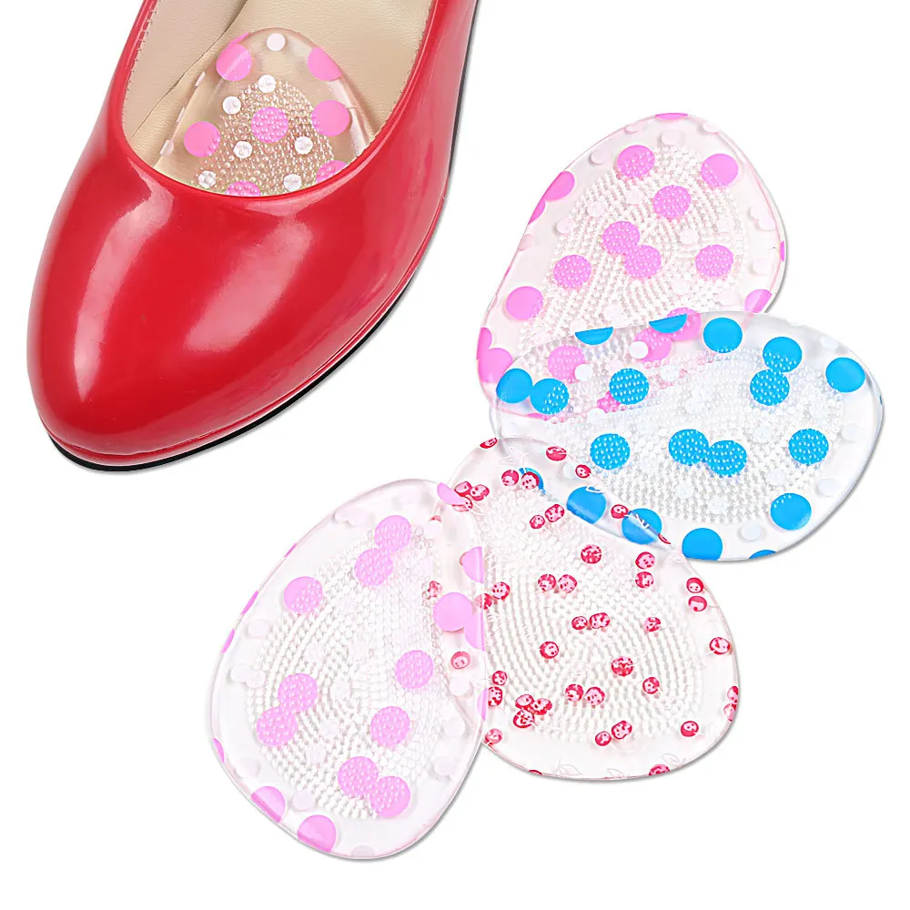

1pair Elastic Gel Forefoot Silicone Shoe Pad Foot Support Cushions Sore Pain Insoles Women's High Heel Foot Care Protector