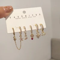 2020 new fahion womens earrings delicate star moon heart a set of earrings for women bijoux korean boucle jewelry wholesale