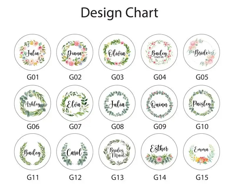 Индивидуальное компактное зеркало с именем цветочный венок для девичника
