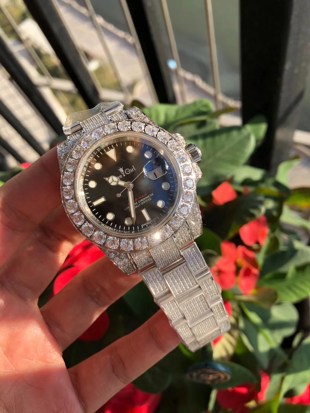 

Classic New Men PearlMaster 39 Iced Big Diamonds Bezel Automatic Mechanical 904L Stainless Steel Sapphire Watch 45mm AAA+