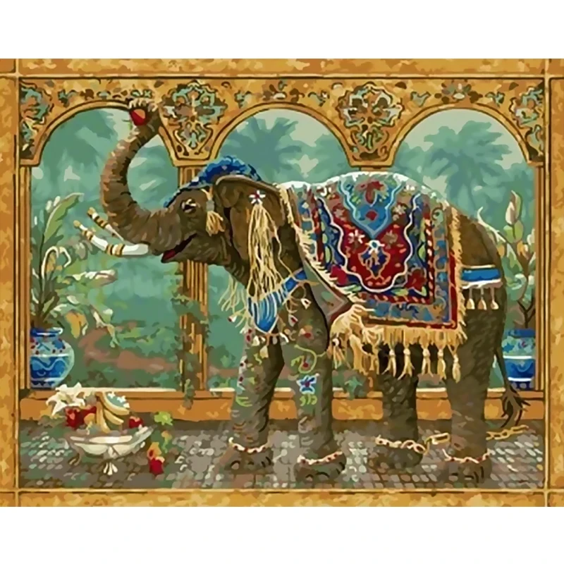 

Nre Pictures By Number Elephant Animals Handpainted Gift Drawing Acrylic Home Decor Painting By Number Wall Art