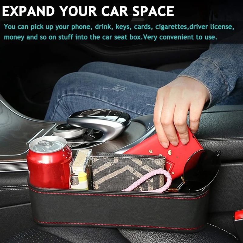car seat space storage box cup holder mobile phone holder multifunctional auto parts pu seat space car storage bag free global shipping