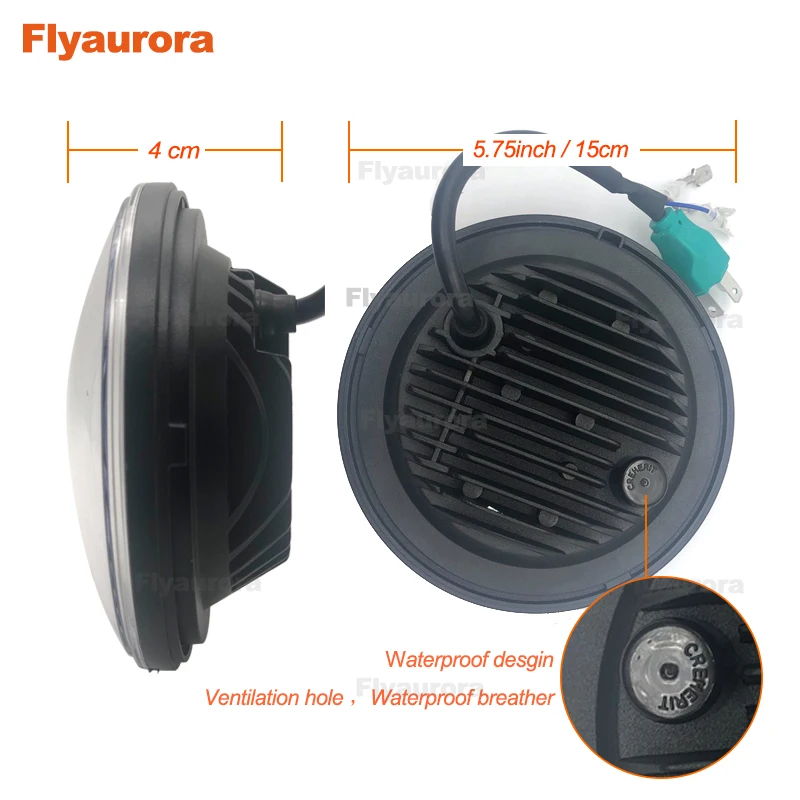 Светодиодная мотоциклетная лампа для фар 15 см/5 75 дюйма