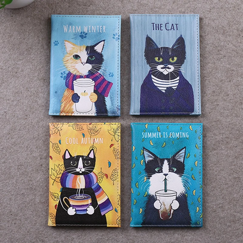 Модный милый кот и утенок рисунком героя из мультфильма &quotОбложка на паспорт для