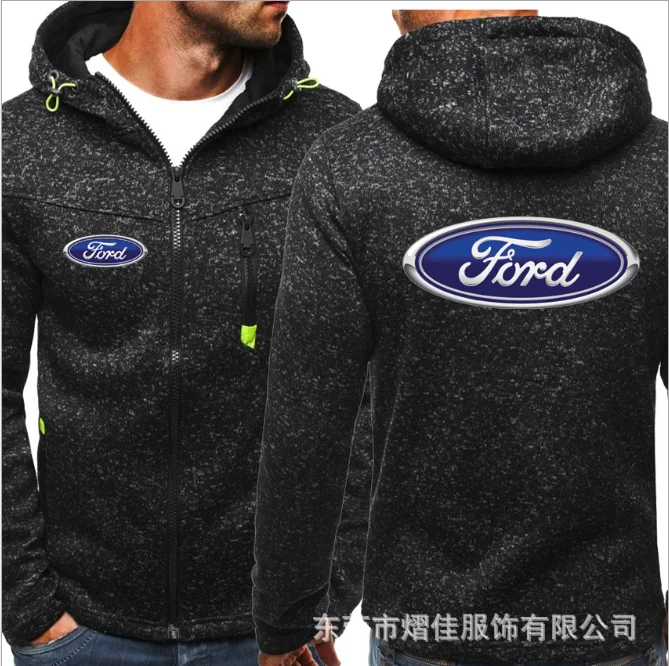 

2020 Модные мужские зимние осенние мужские мотоциклетные толстовки FORD, хлопковые повседневные мужские пальто с капюшоном на молнии