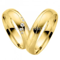 vogue fashion jewelry yellow gold plating handmade titanium wedding anniversary gift couples rings