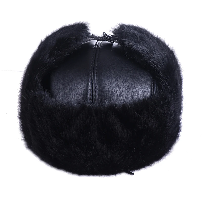 Шапки-бомберы для мужчин и женщин черная русская ушанка зимние плюшевые ушанки