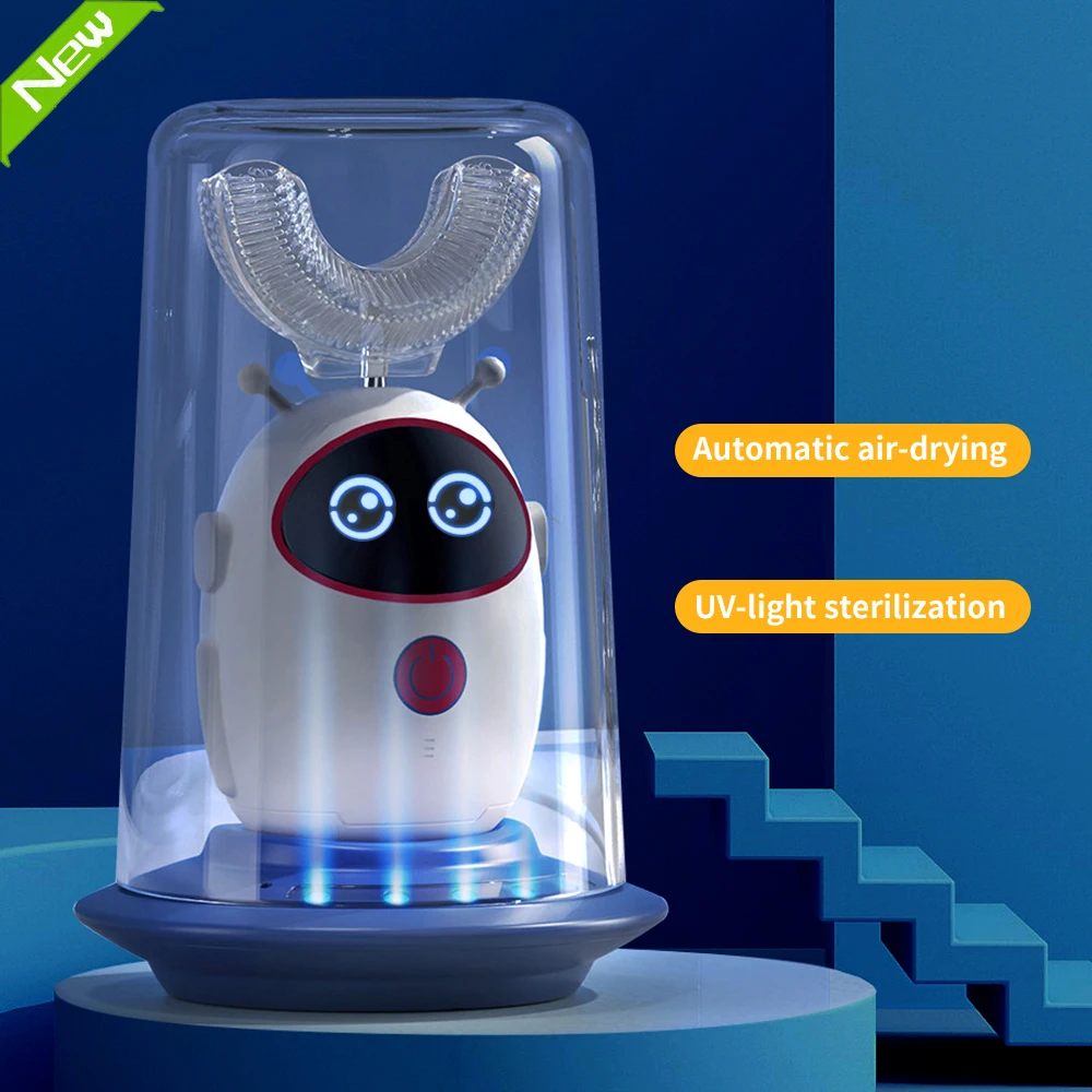 Детская Ультразвуковая электрическая зубная щетка От 2 до 12 лет Smart 360 U Type