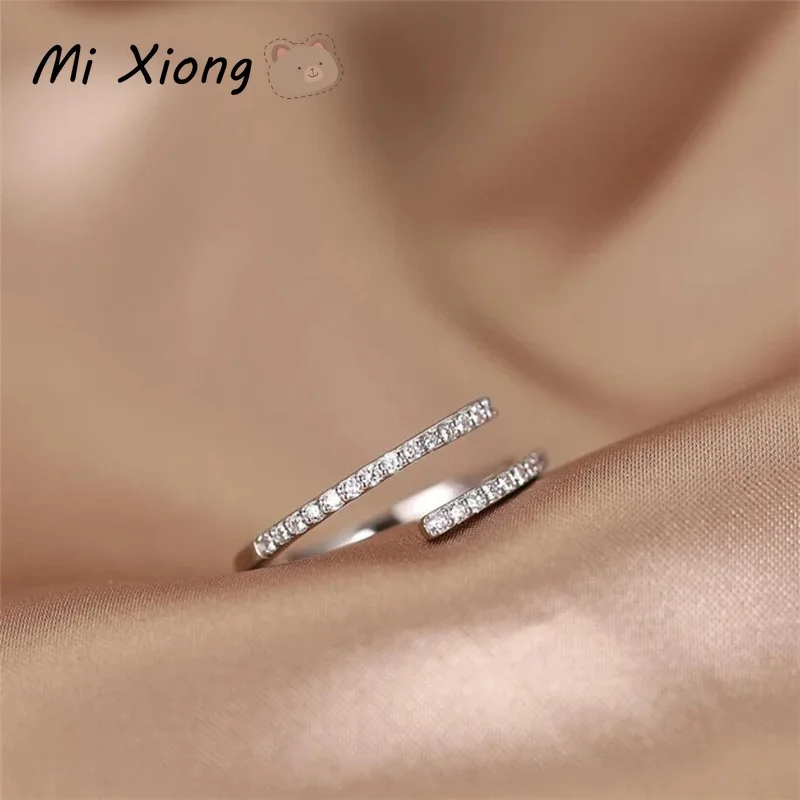 

Mi Xiong 925 Sterling Silver Women Rings Double Hollow Engagement Wedding Luxury Fine Jewelry Exquisite Gift Classic Anniversary