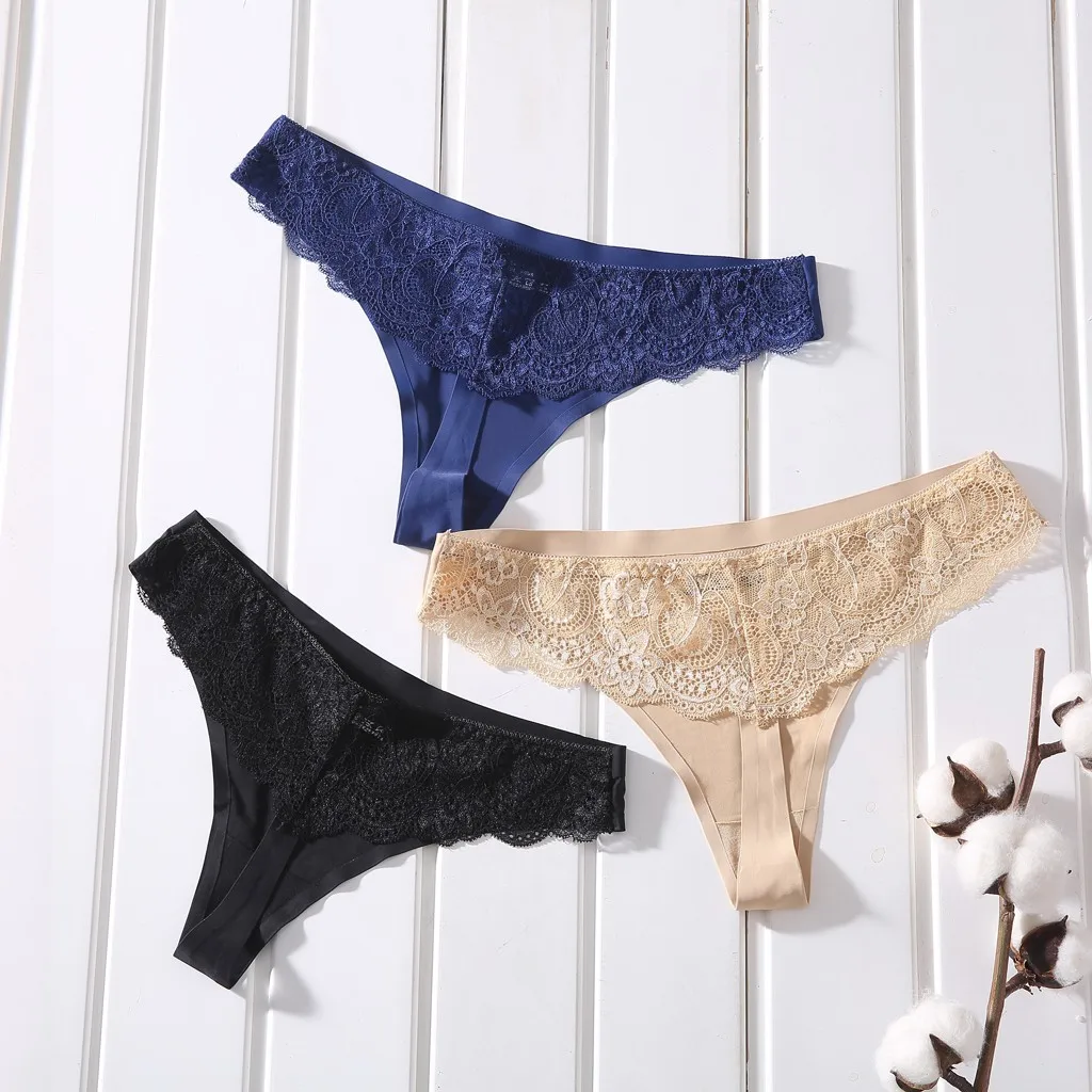 

High Elasticity Women Pantie Sexy Lace High Quality Ice Silk knickers Underpants Skin-friendly Ladies Underpants Plus Size M-2XL