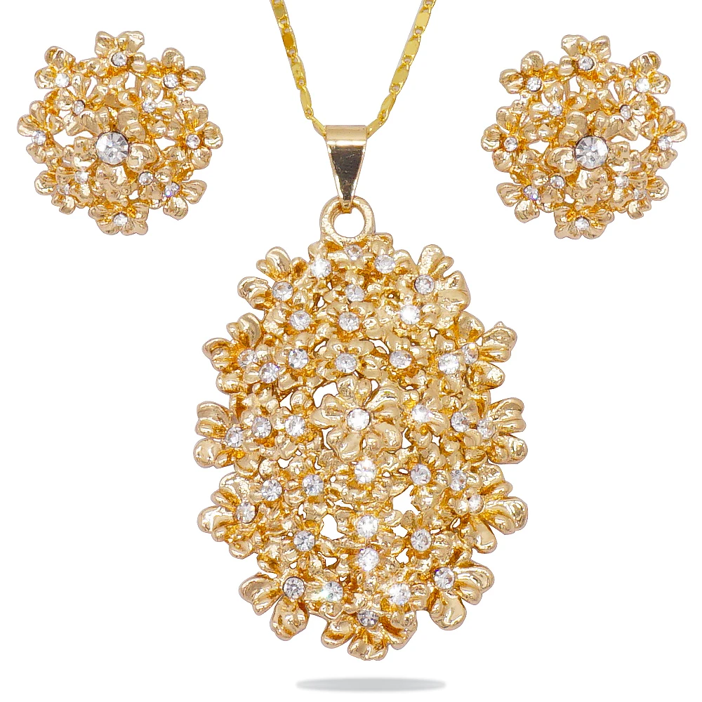 Ювелирные наборы стразы из розового золота по оптовой цене свадебное ожерелье