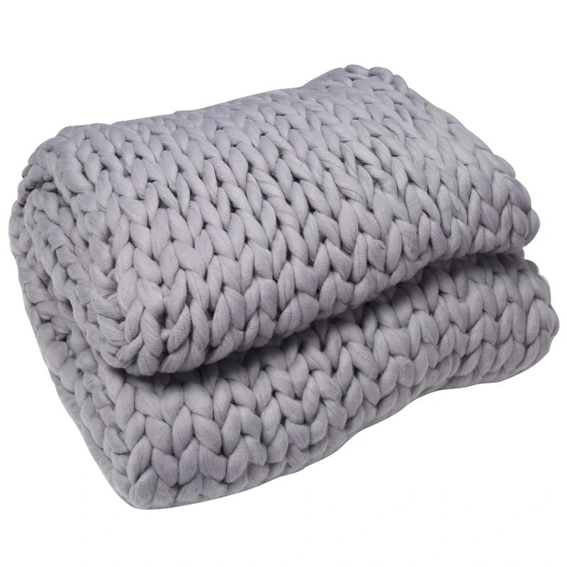 

Вязаное одеяло ручной работы, мягкое вязаное покрывало для кровати, спальни, объемное украшение для дивана, дивана, кондиционер, одеяло для ...