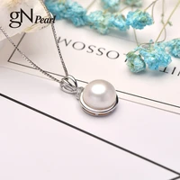 gn pearl pendants fine jewelry women necklaces gnpearl 925 sterling silver genuien 11 12mm natural freshwater pearl chain choker