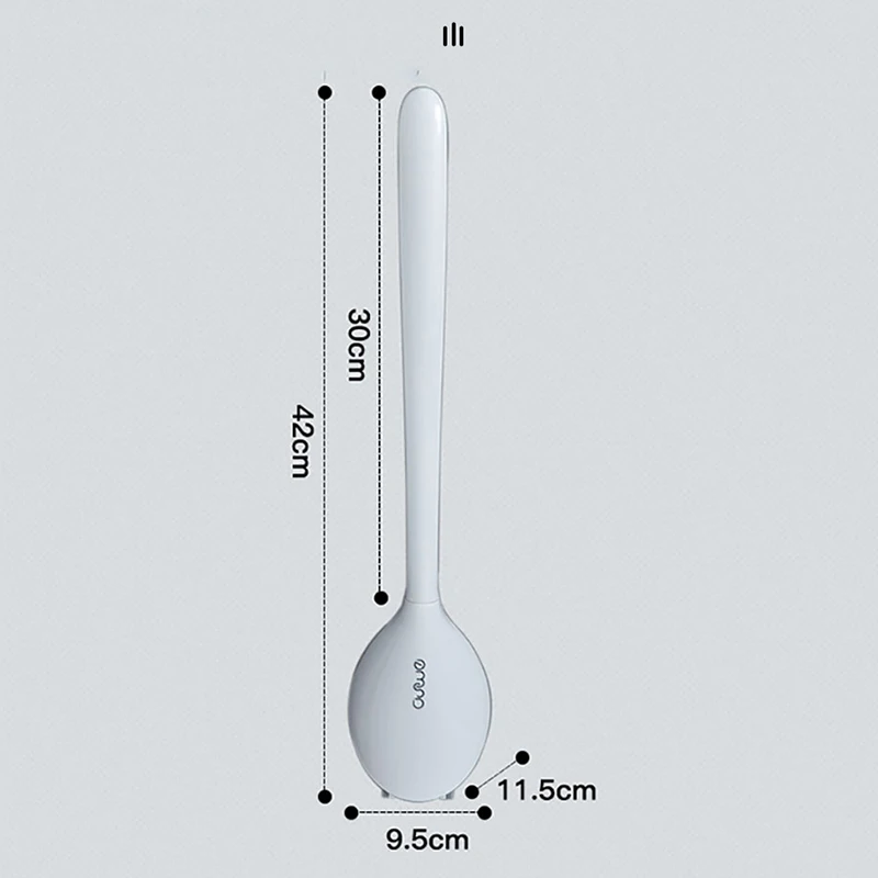 

AHAWILL Silicone Brush Head Toilet Brush Wall-mounted No Dead Ends Long Handle Bathroom Accessories Household Cleaning Tools