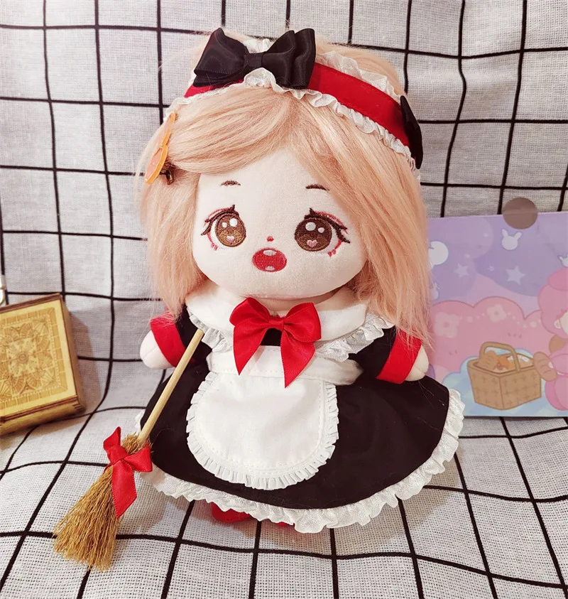 Ropa de mu&ntilde;eca de 20cm, traje de mucama, ropa de Halloween, accesorios de mu&ntilde;eca de algod&oacute;n de 20cm-3