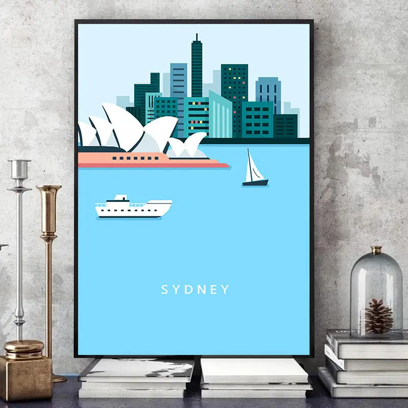 Мультяшный знаменитый городской пейзаж постер для путешествий и печать Рим